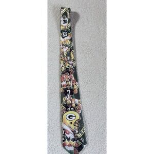 Vintage 1990s Green Bay Packers Neck Tie Mens NFL Football Ralph Marlin Montage